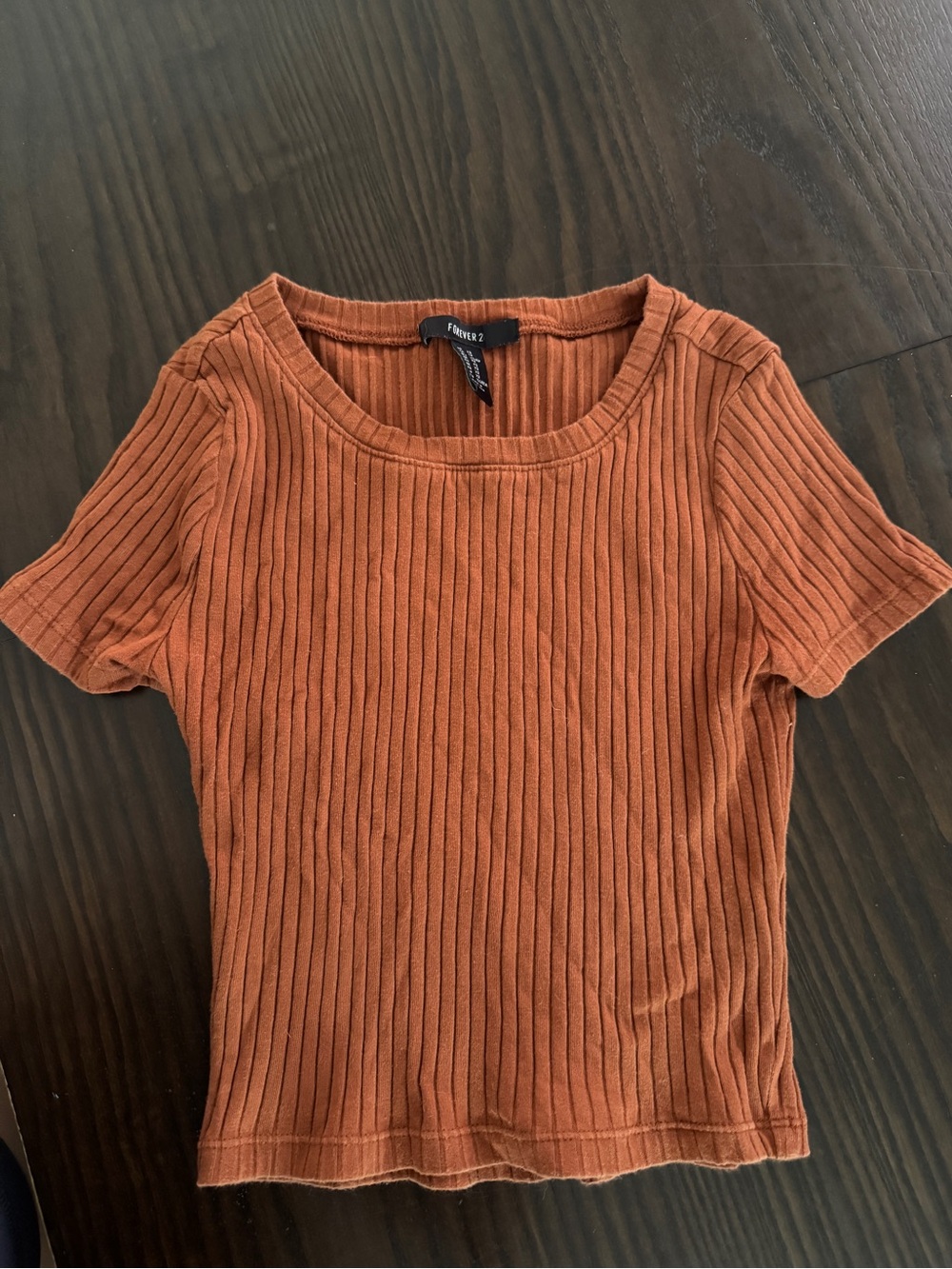 Forever 21 Rust Orange Ribbed Crop Top